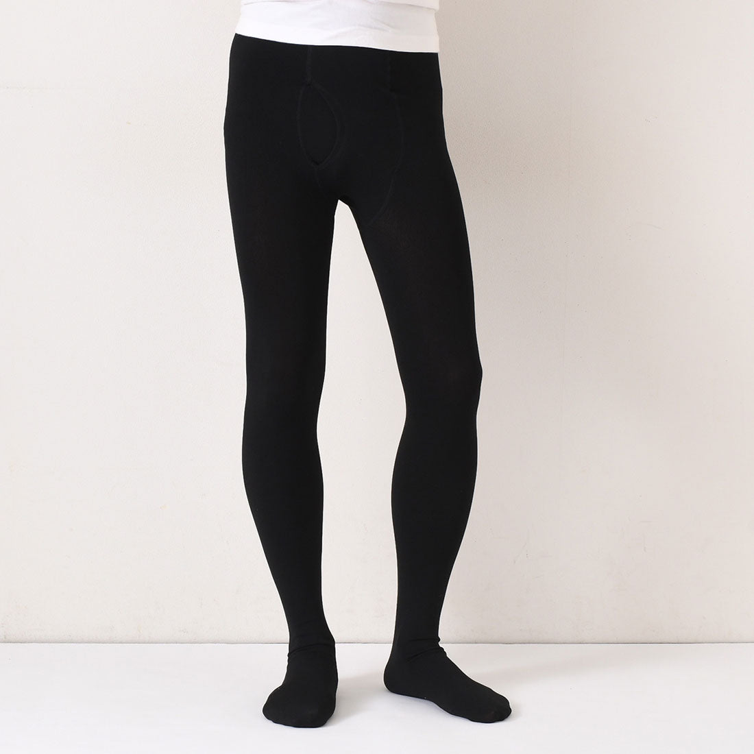 REAL STYLE Men's Tights with Toes, Cold Protection, Winter, Front Open