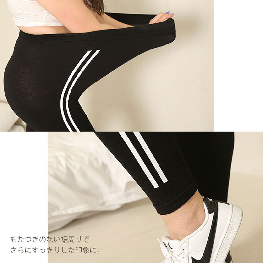 REAL STYLE Leggings for Women, Pants, Fleece Lining, Winter, Summer, Large Size, 10/10 Length, Pajamas, Sports, Yoga, Cold Protection, Warm, Golf, Tights, Side Lines