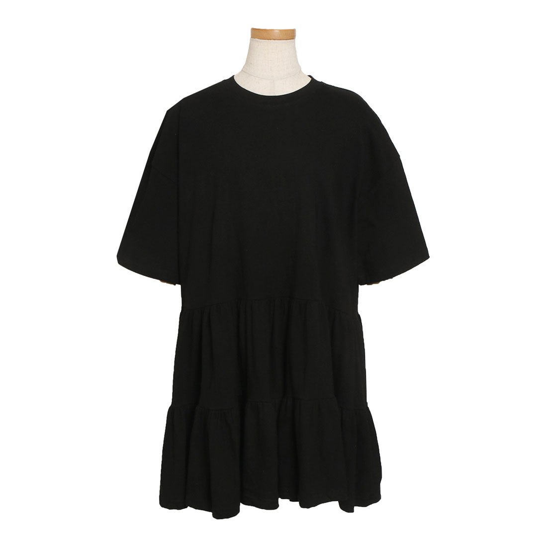 Real Style Cut and Sew Women's Fashionable Short Sleeve Black 50s Tier Real Style Cut and Sew Women's Fashionable Short Sleeve Black 50s Tier