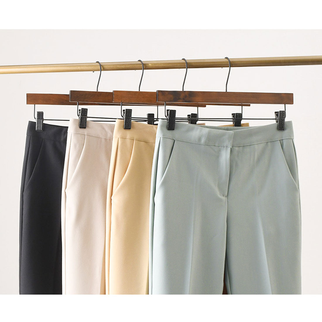 Real Style Slacks Women's Pants Tapered Trousers Bottoms Neat Elegant Office Commuting Work Short Height Tall Height Plain Thin Spring Summer Korean Fashion Chinchakoria