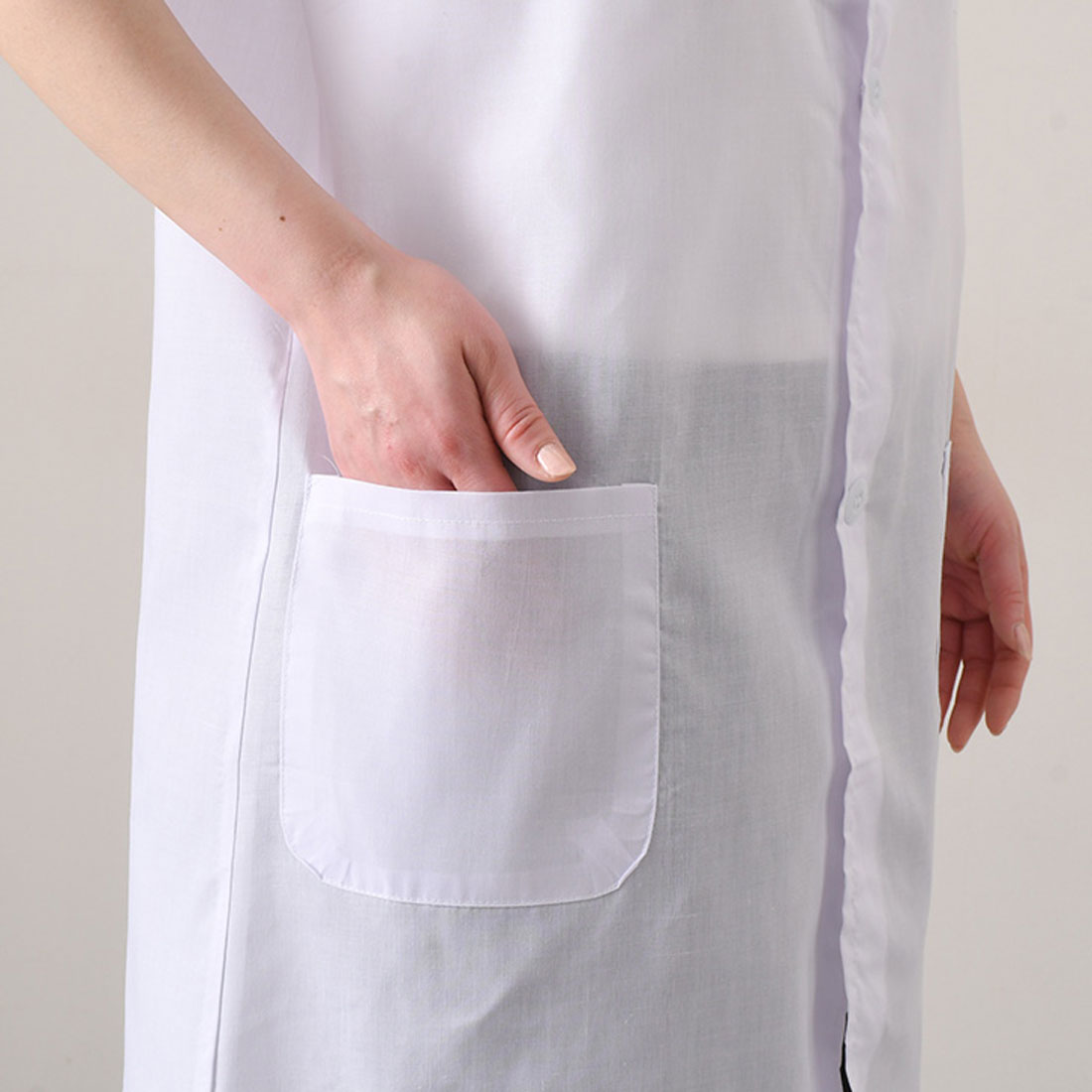 REAL STYLE 男女白大褂大碼短袖時尚單人男女醫生外套檢查服實驗服醫學生醫生護士