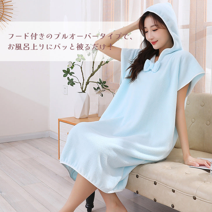 リアルスタイル REAL STYLE バスローブ ラップタオル ポンチョ レディース 着るバスタオル 大判 ワンピース ルームウェア 大人用 おしゃれ 夏 着る お風呂上り スパ 湯上りワンピース