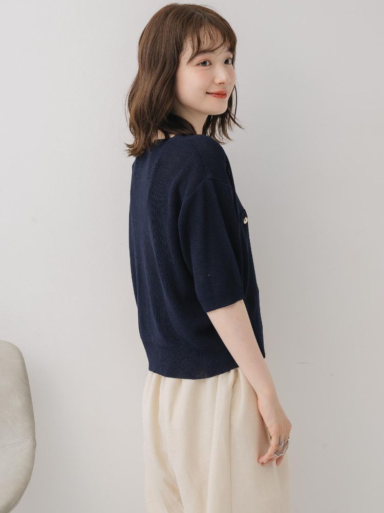 レトロガール RETRO GIRL ハーフスリーブ金釦カーデ (BLU0) BLU0