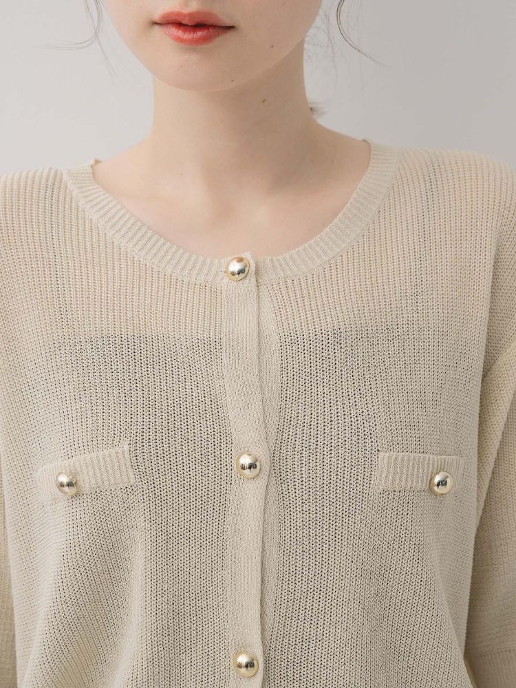 レトロガール RETRO GIRL ハーフスリーブ金釦カーデ (BLU0) BLU0