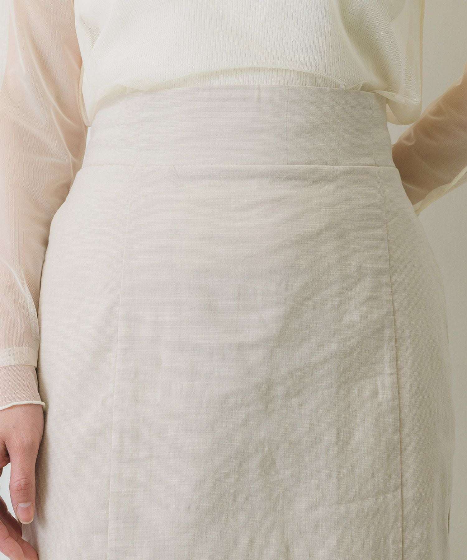 レトロガール RETRO GIRL 麻ライクスリットナロースカート