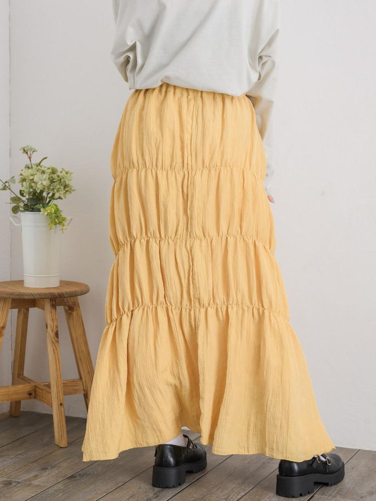 レトロガール RETRO GIRL シャーリングワッシャーSK (BLK1) BLK1