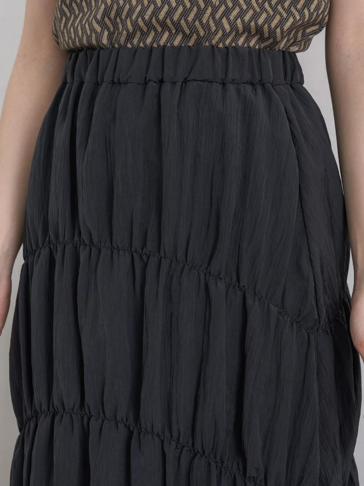 レトロガール RETRO GIRL シャーリングワッシャーSK (BLK1) BLK1