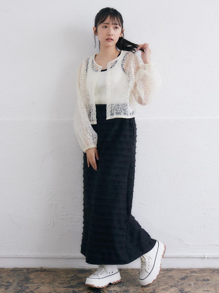 レトロガール RETRO GIRL 立体チュールナローSK (WHT4) WHT4