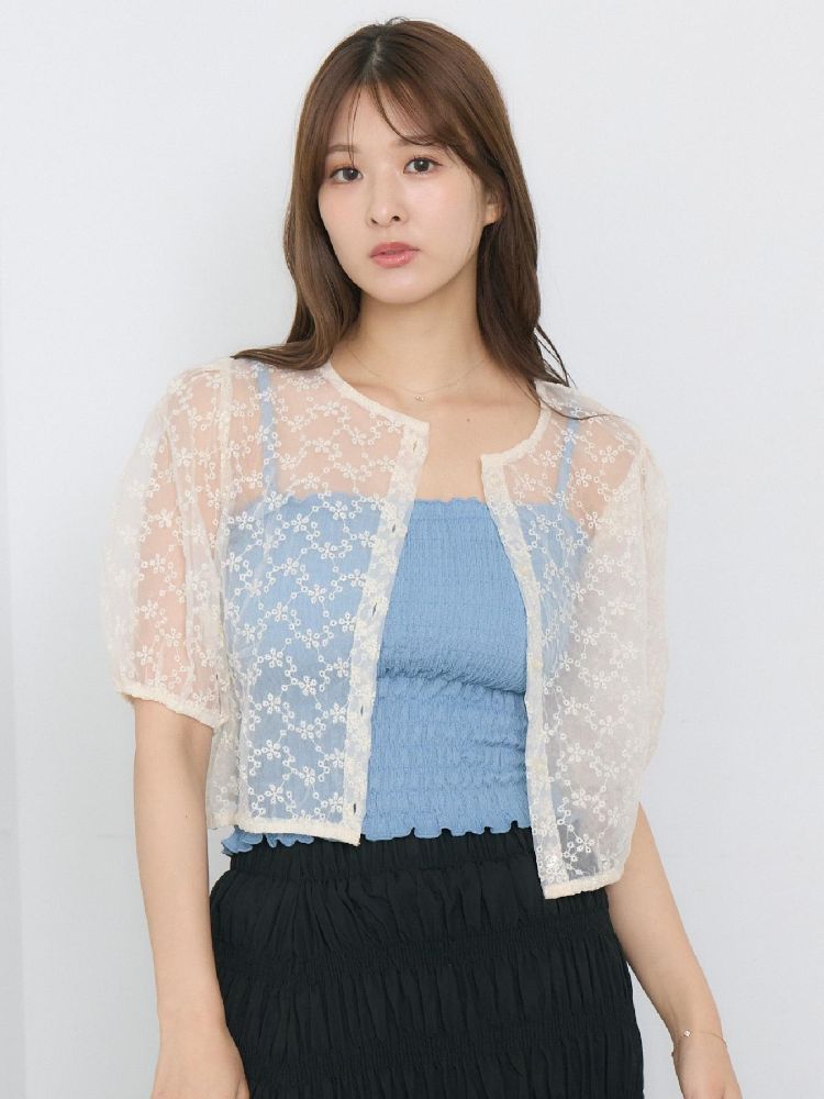 レトロガール RETRO GIRL オーガンジー半袖BL (WHT4) WHT4