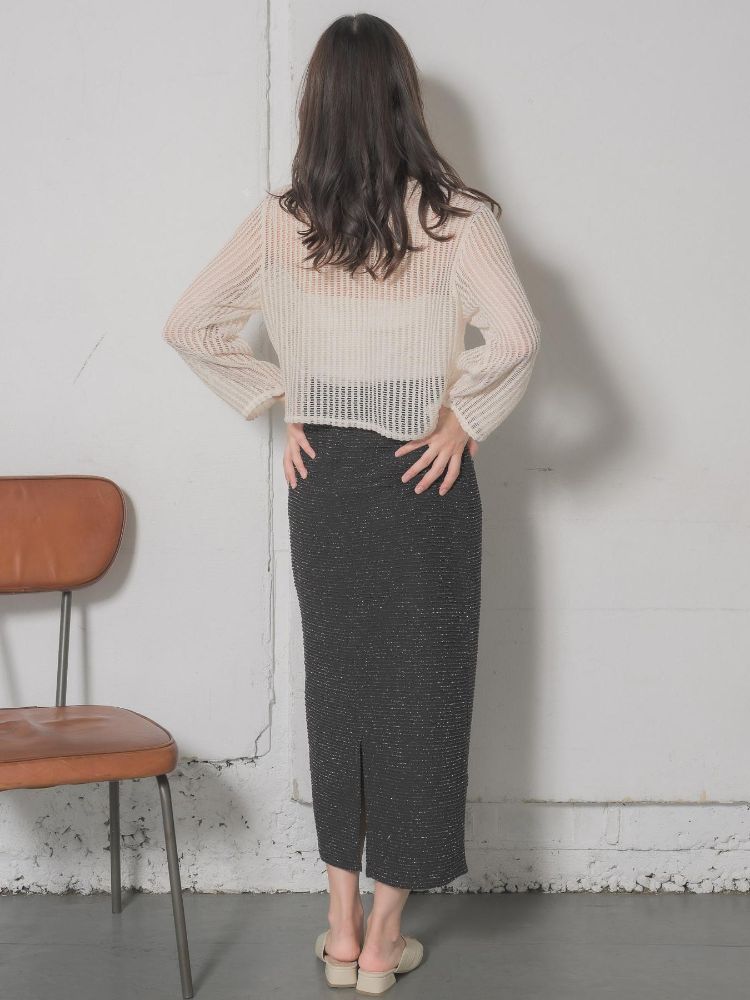 レトロガール RETRO GIRL リボンメッシュカーデ (GRN0) GRN0