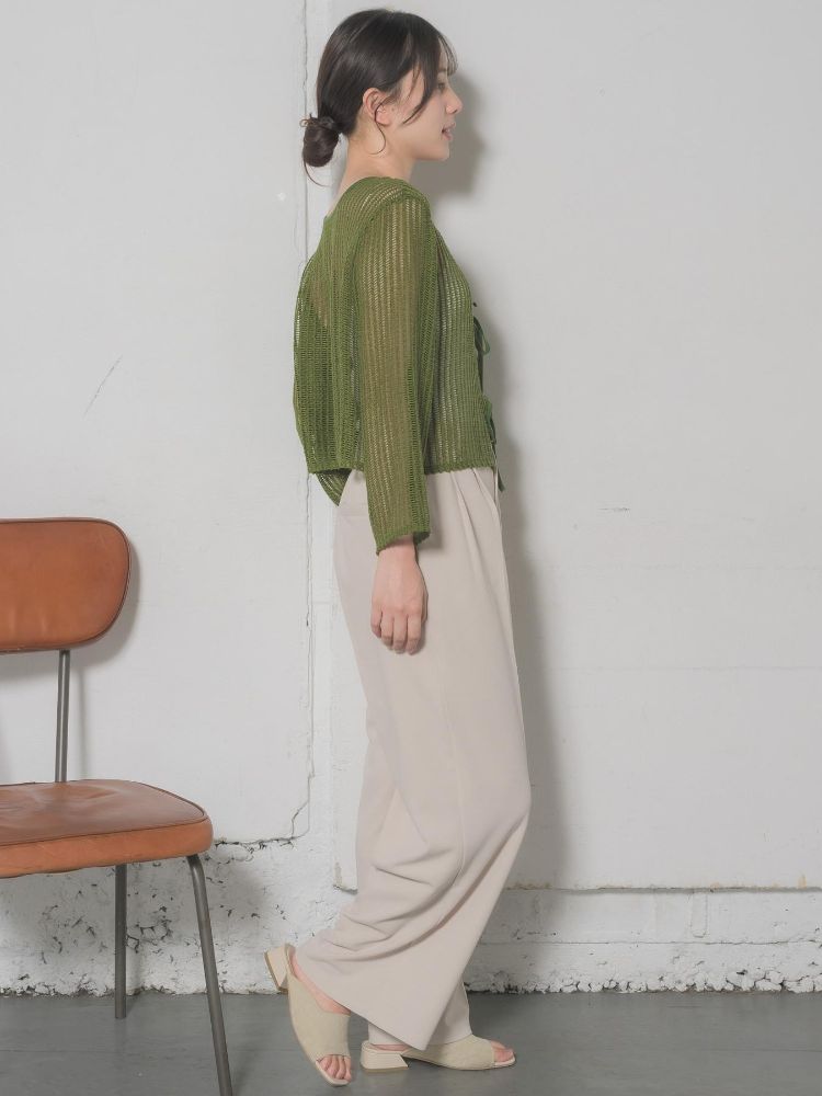 レトロガール RETRO GIRL リボンメッシュカーデ (GRN0) GRN0