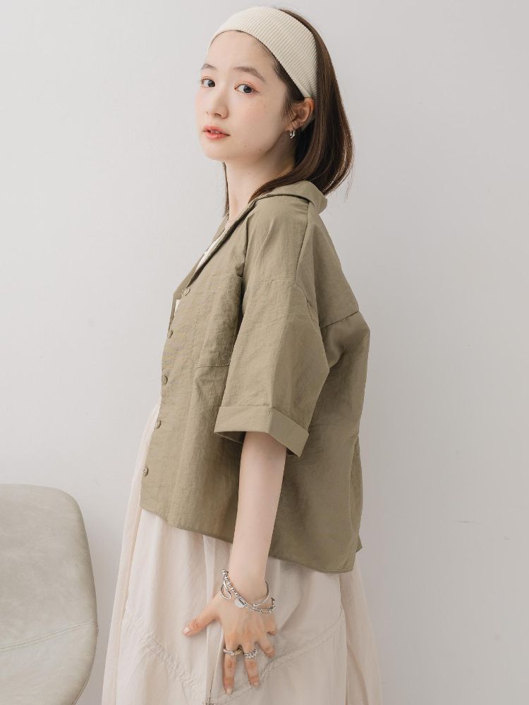 レトロガール RETRO GIRL 開襟ショートSH (BRN0) BRN0