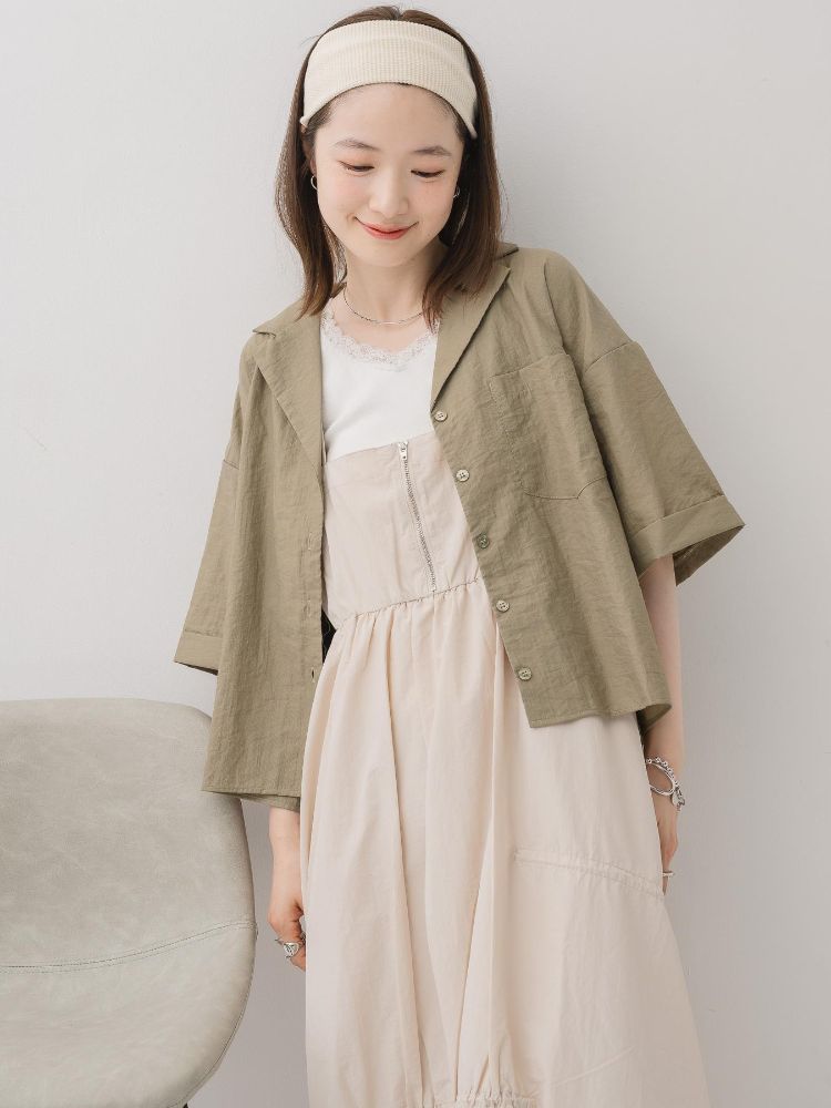 レトロガール RETRO GIRL 開襟ショートSH (BRN0) BRN0