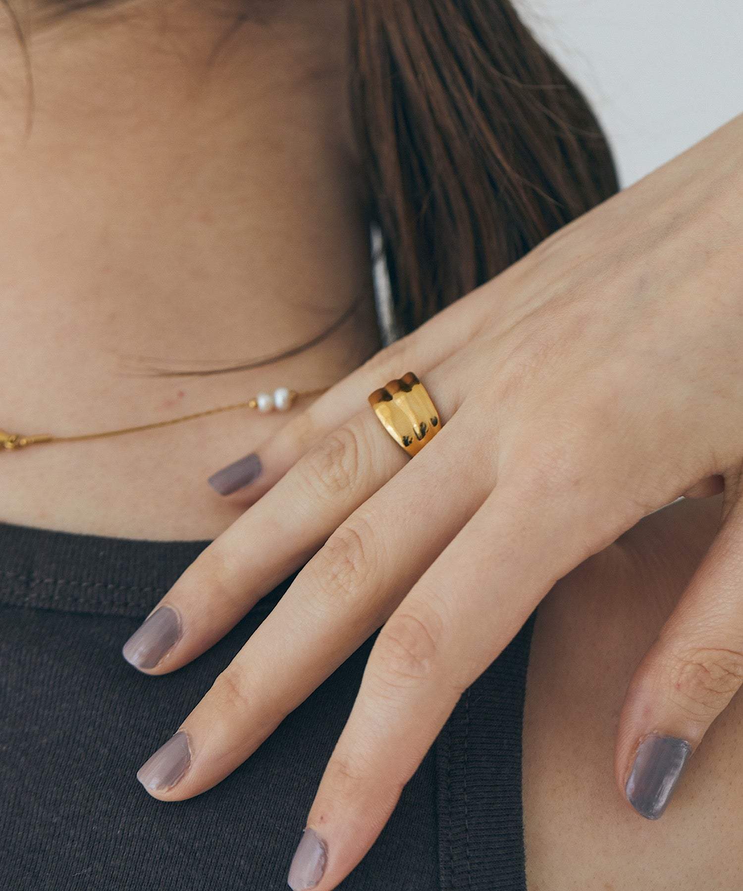 AR-MG 【enough】 Wavy Ring