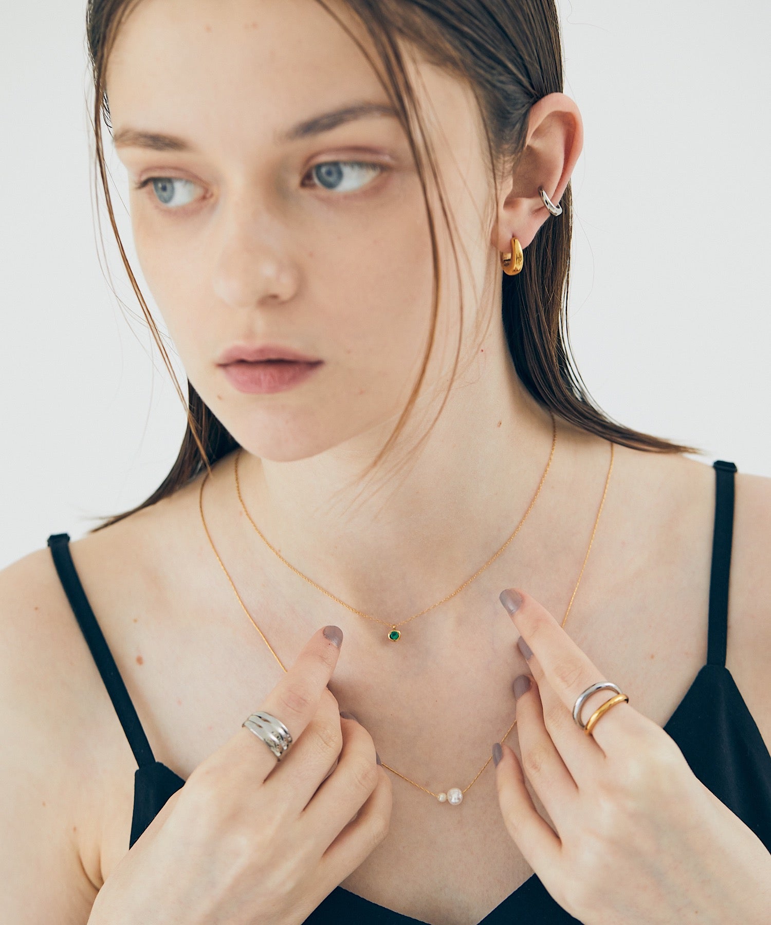 AR/MG 【enough】 teardrop earrings