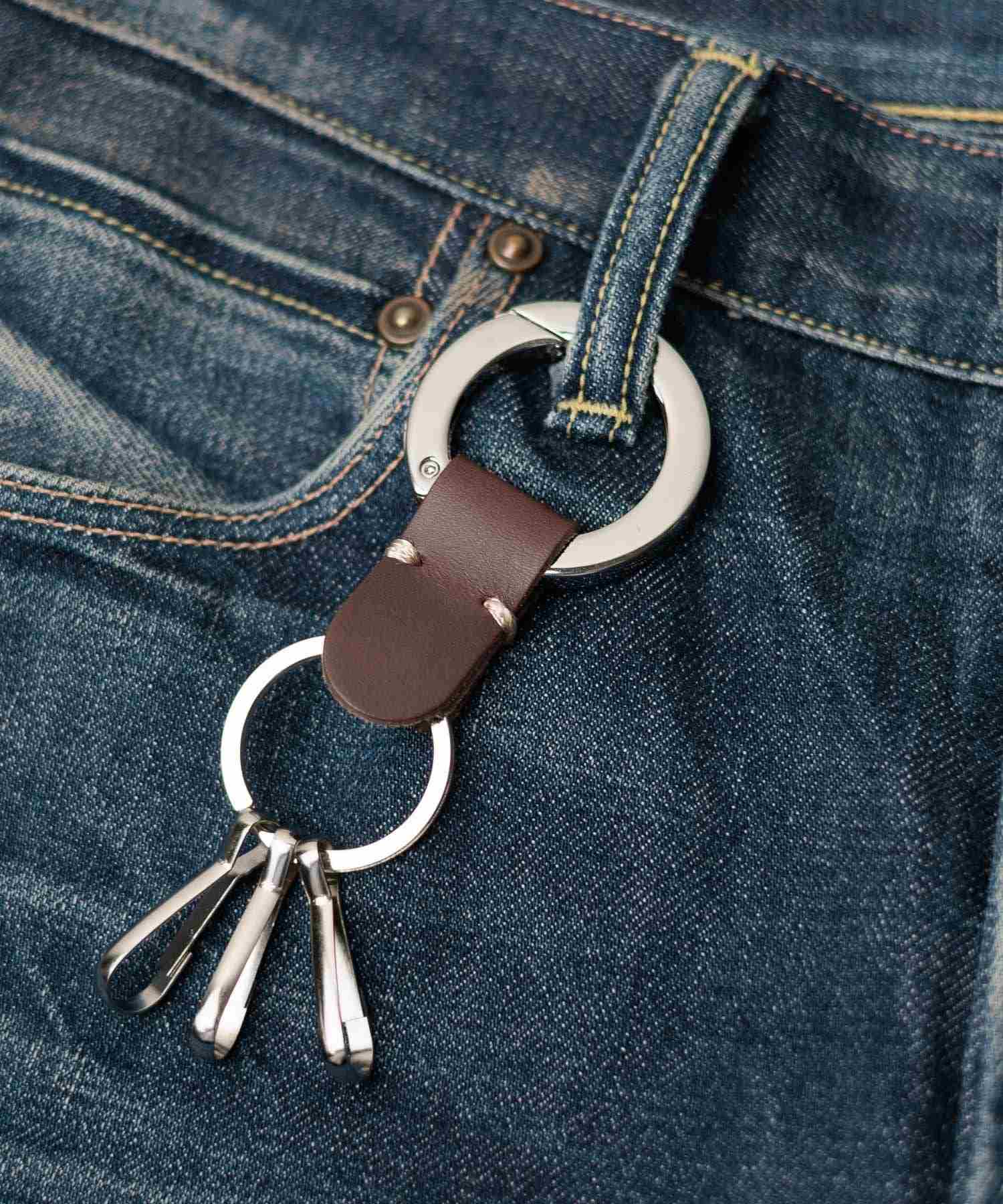 エーアールエムジー ar/mg Italian Leather x Metal KEYHOLDER (SILVER-BLACK) SILVER-BLACK