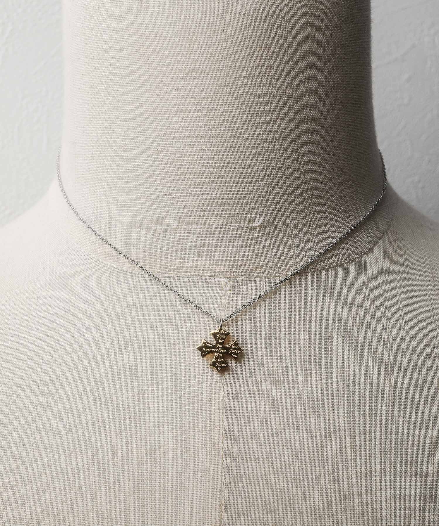 エーアールエムジー ar/mg ステンレスクロスデザインネックレス (ゴールド) ゴールド