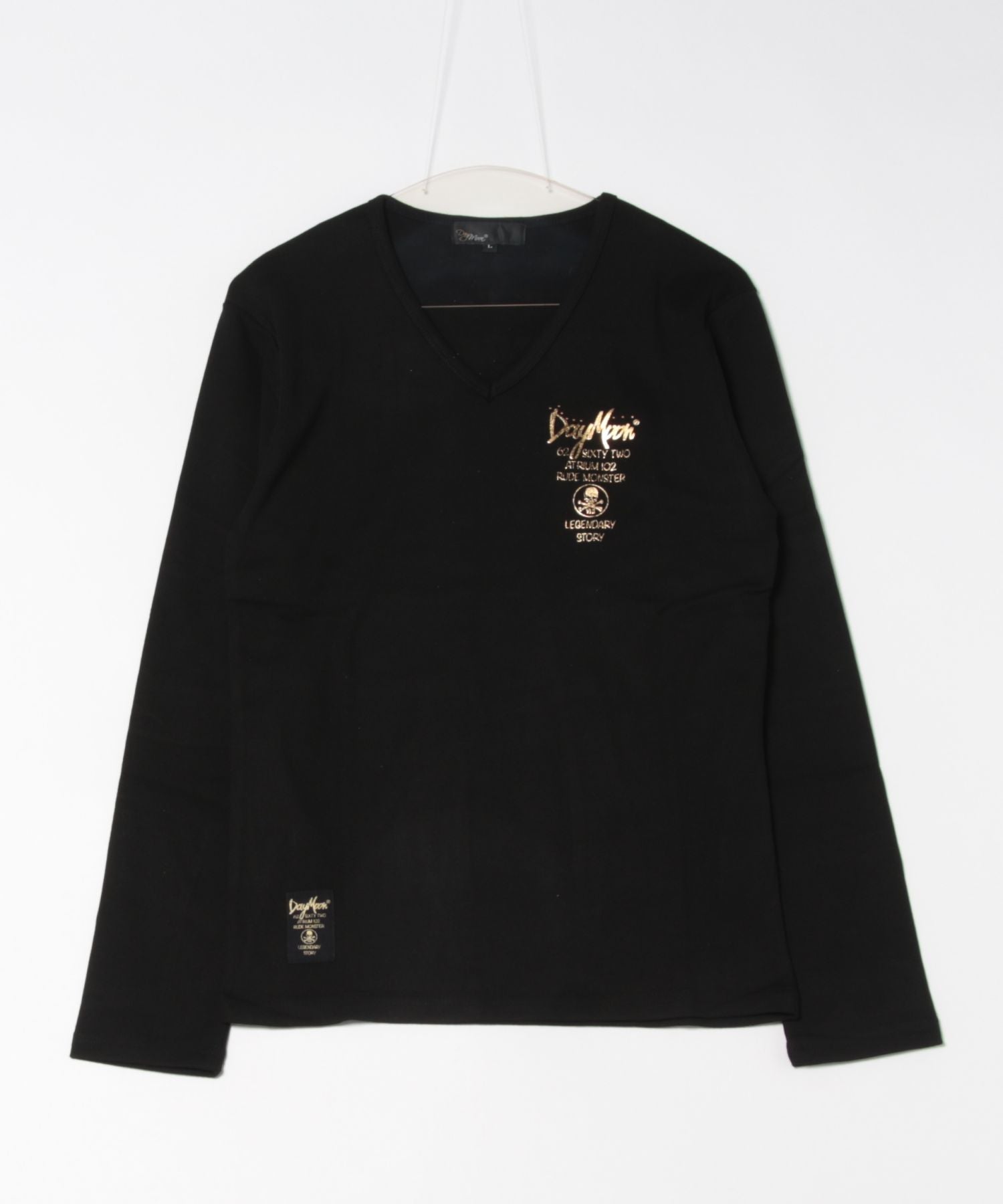 エーアールエムジー ar/mg 【Day Moon】バックプリントVネックL/S-T (ブラック) ブラック