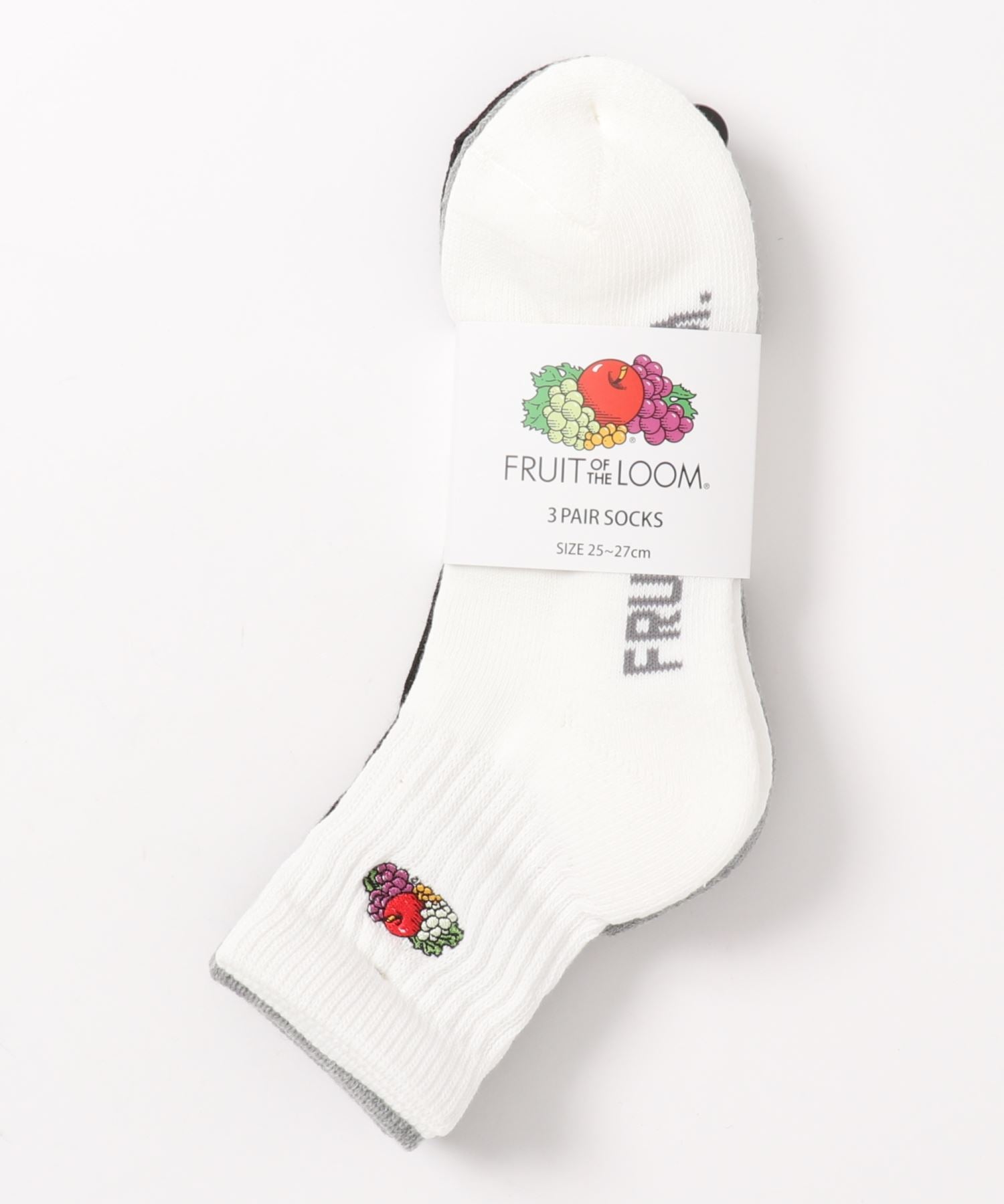 エーアールエムジー ar/mg FRUIT OF THE LOOM ソリッドカラー底パイル刺繍3足セット