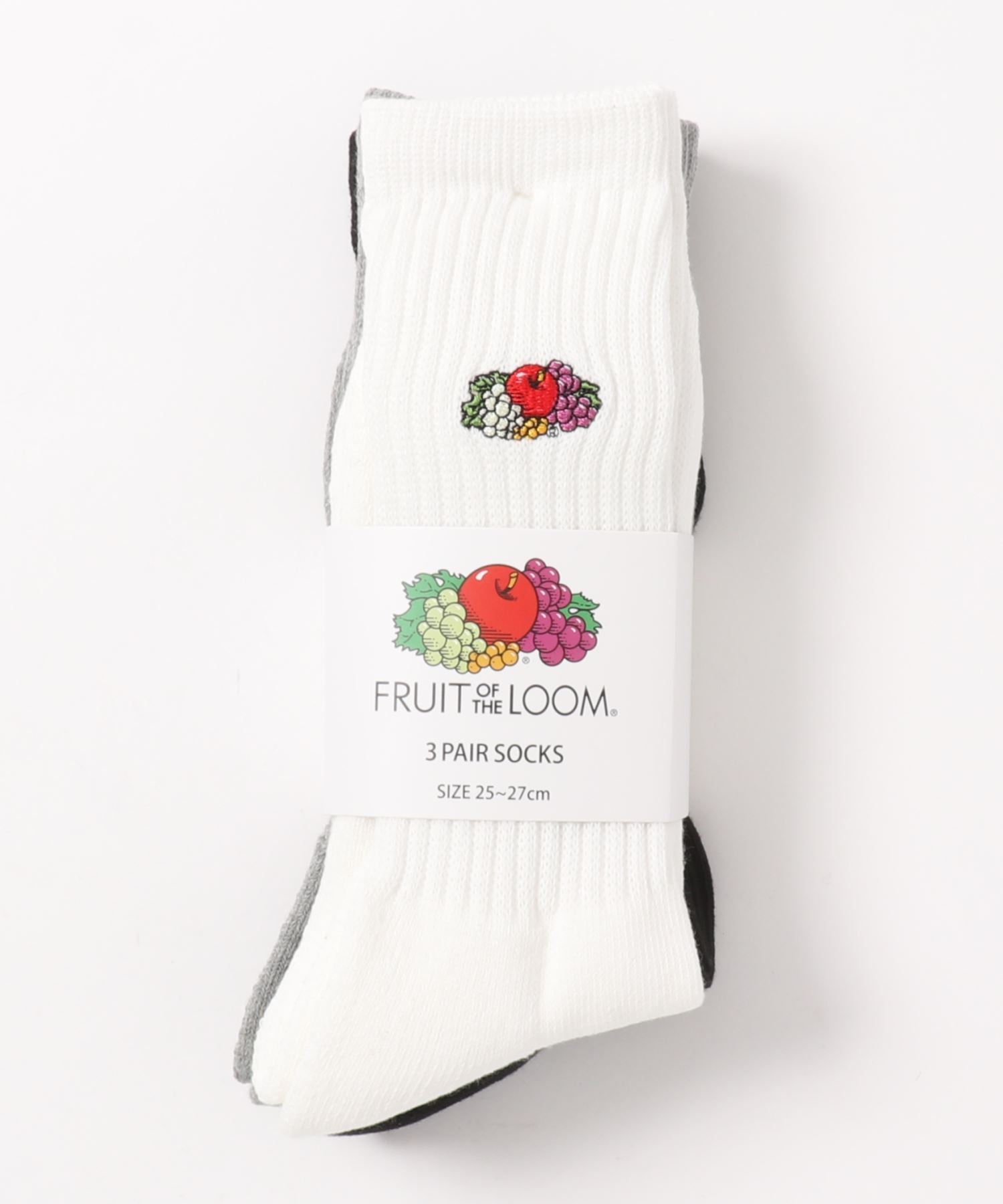 エーアールエムジー ar/mg FRUIT OF THE LOOM ソリッドカラー底パイル刺繍3足セット