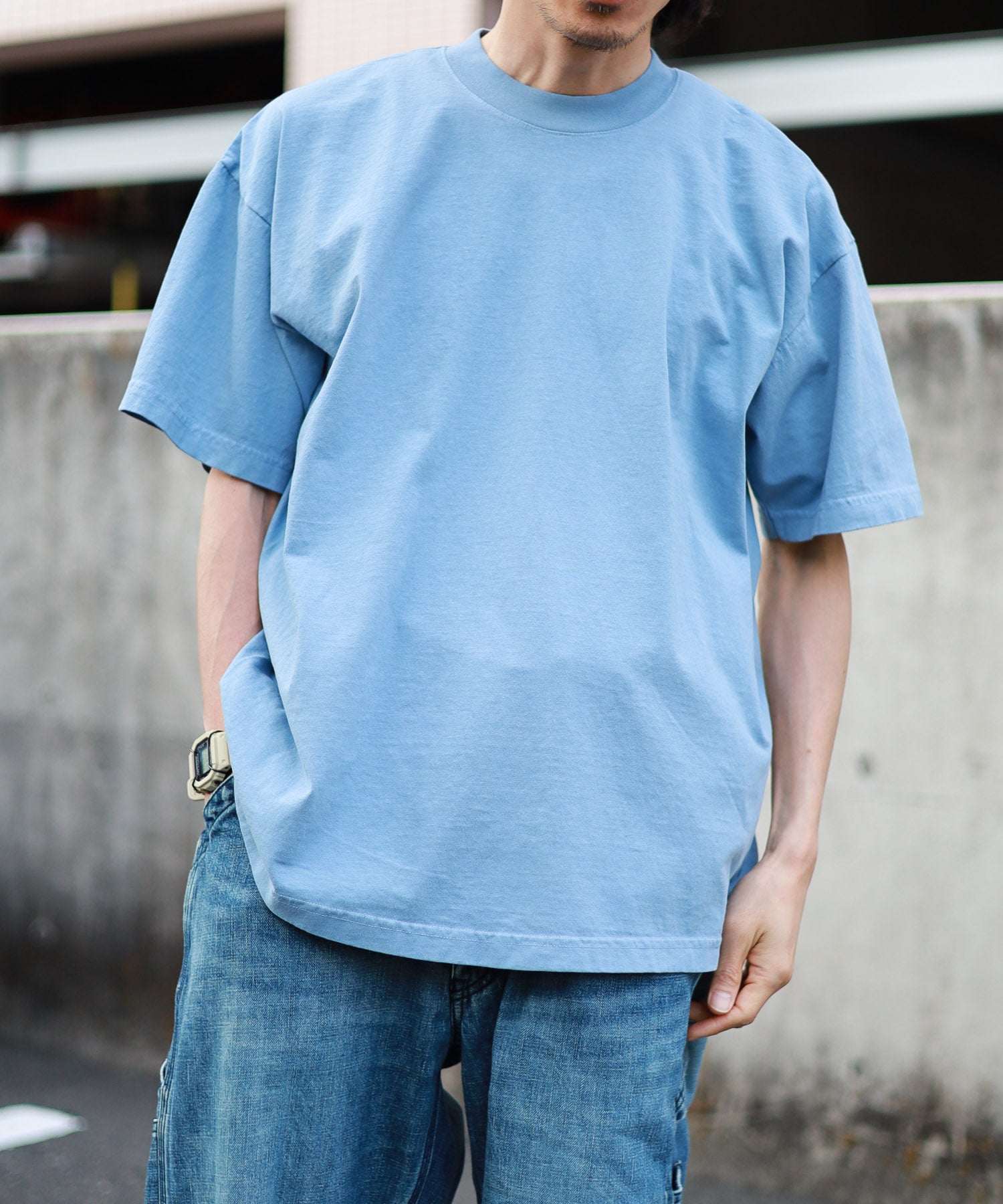 エーアールエムジー ar/mg 【W】【it】【USーLAー1801GD】【LOS ANGELES APPAREL】6.5oz クルーネックTシャツ (クリアブルー) クリアブルー