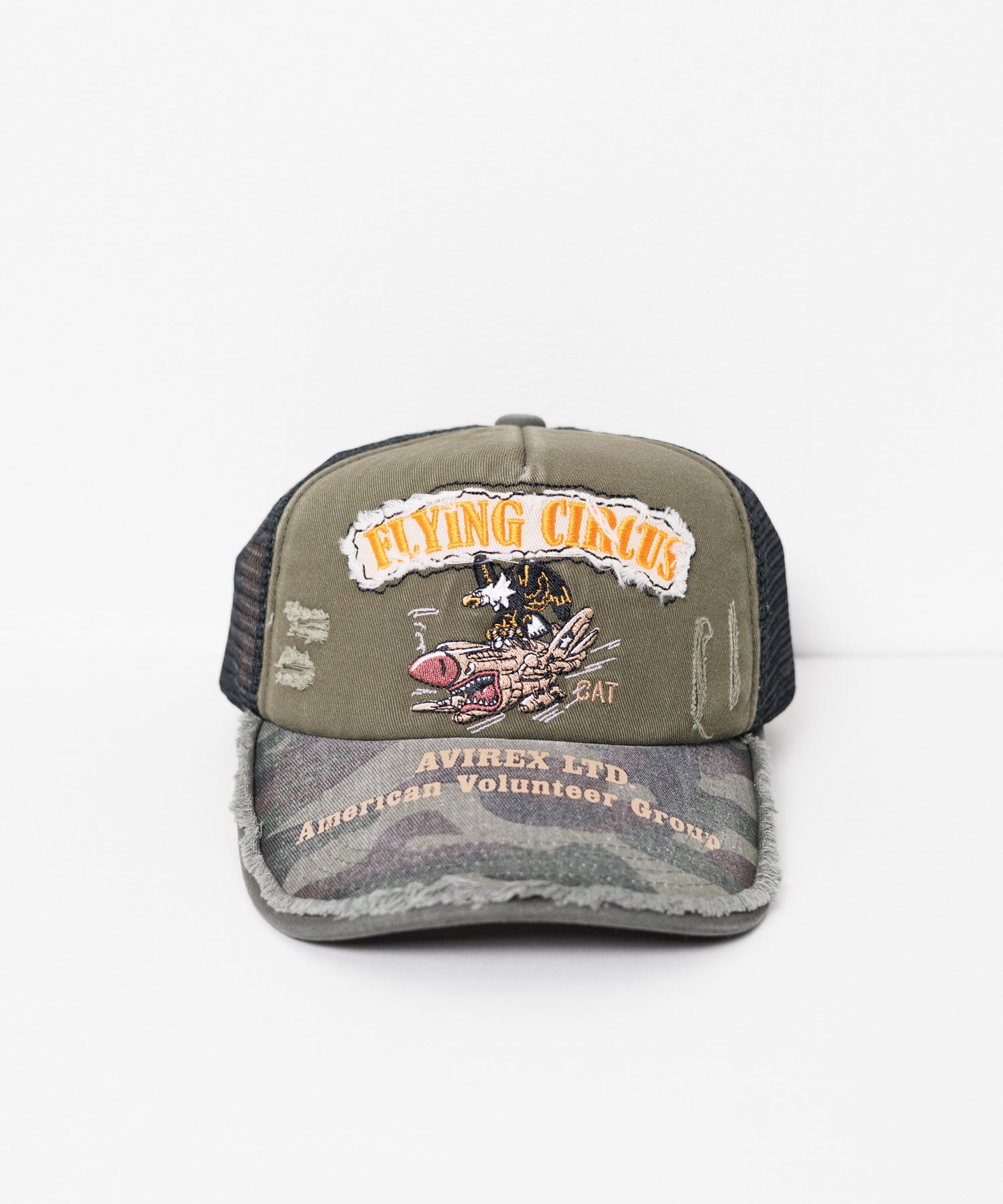 エーアールエムジー ar/mg 【AVIREX】FLYING CIRCUS メッシュ CAP (オリーブ) オリーブ
