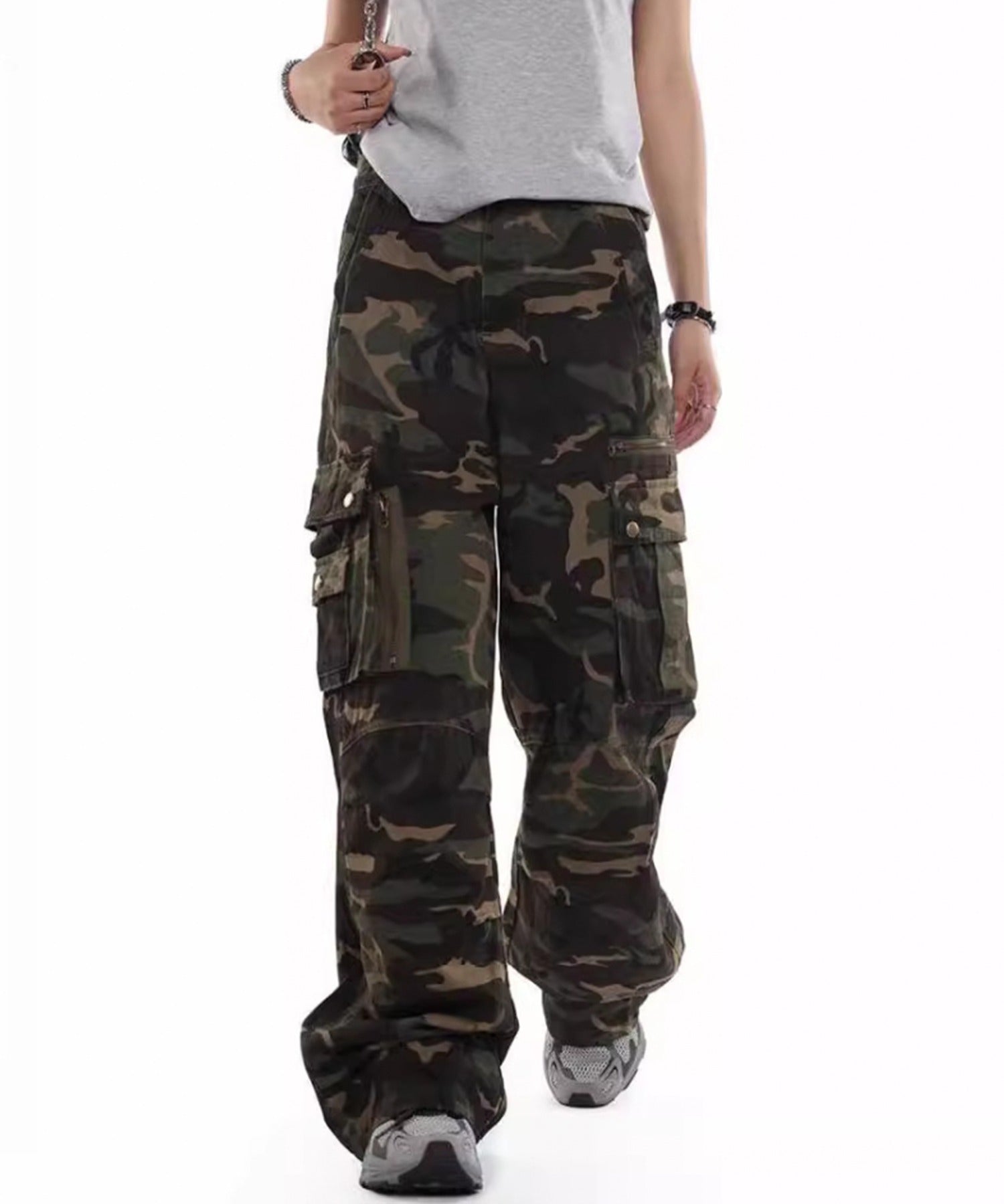 エーアールエムジー ar/mg 【JNF24001】カモフラージュ迷彩 ワイドカーゴパンツ (カモフラージュ) カモフラージュ