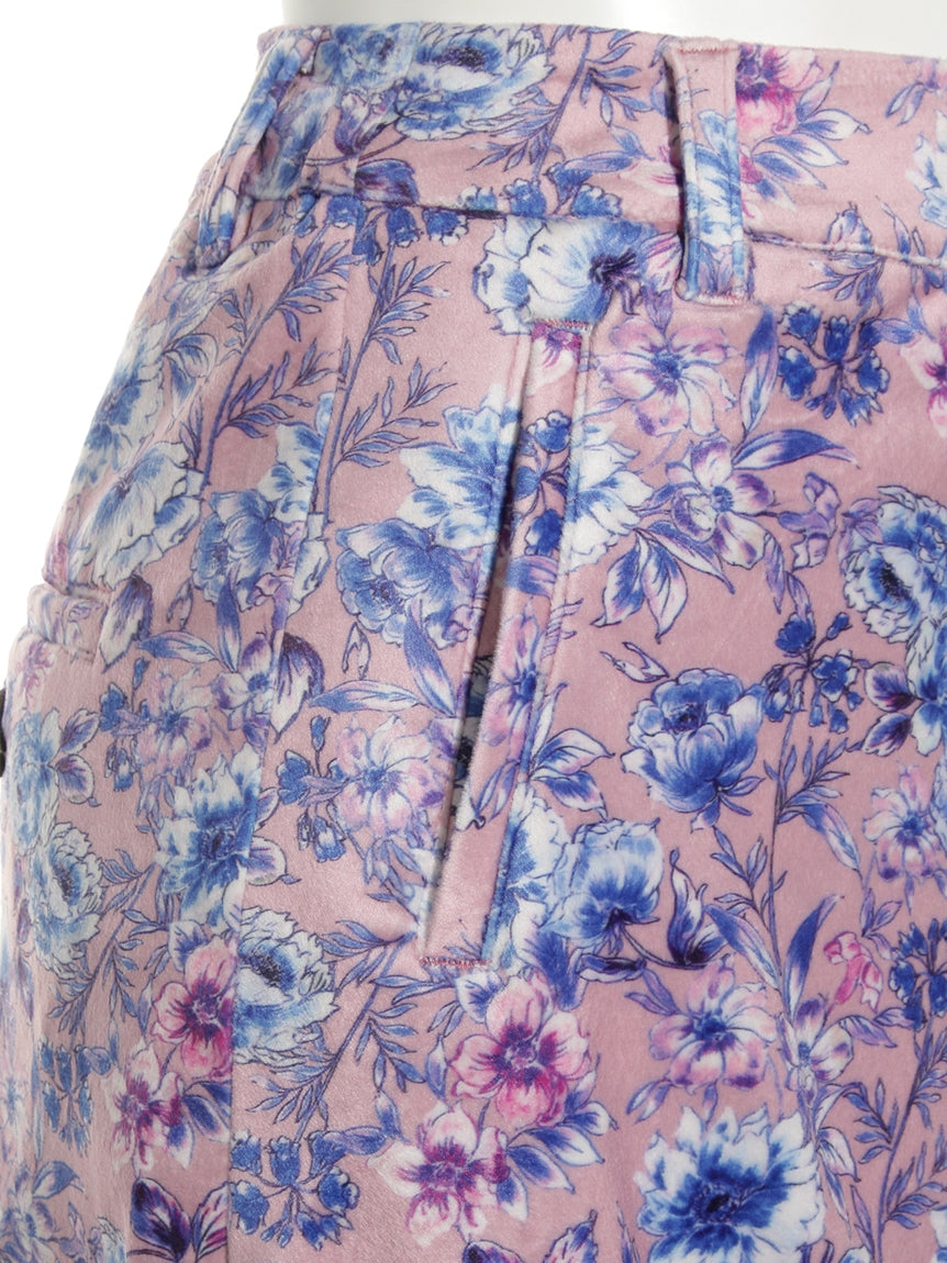 リエンダスエルタ rienda suelta 花柄起毛プリントパンツ (ピンク) ピンク