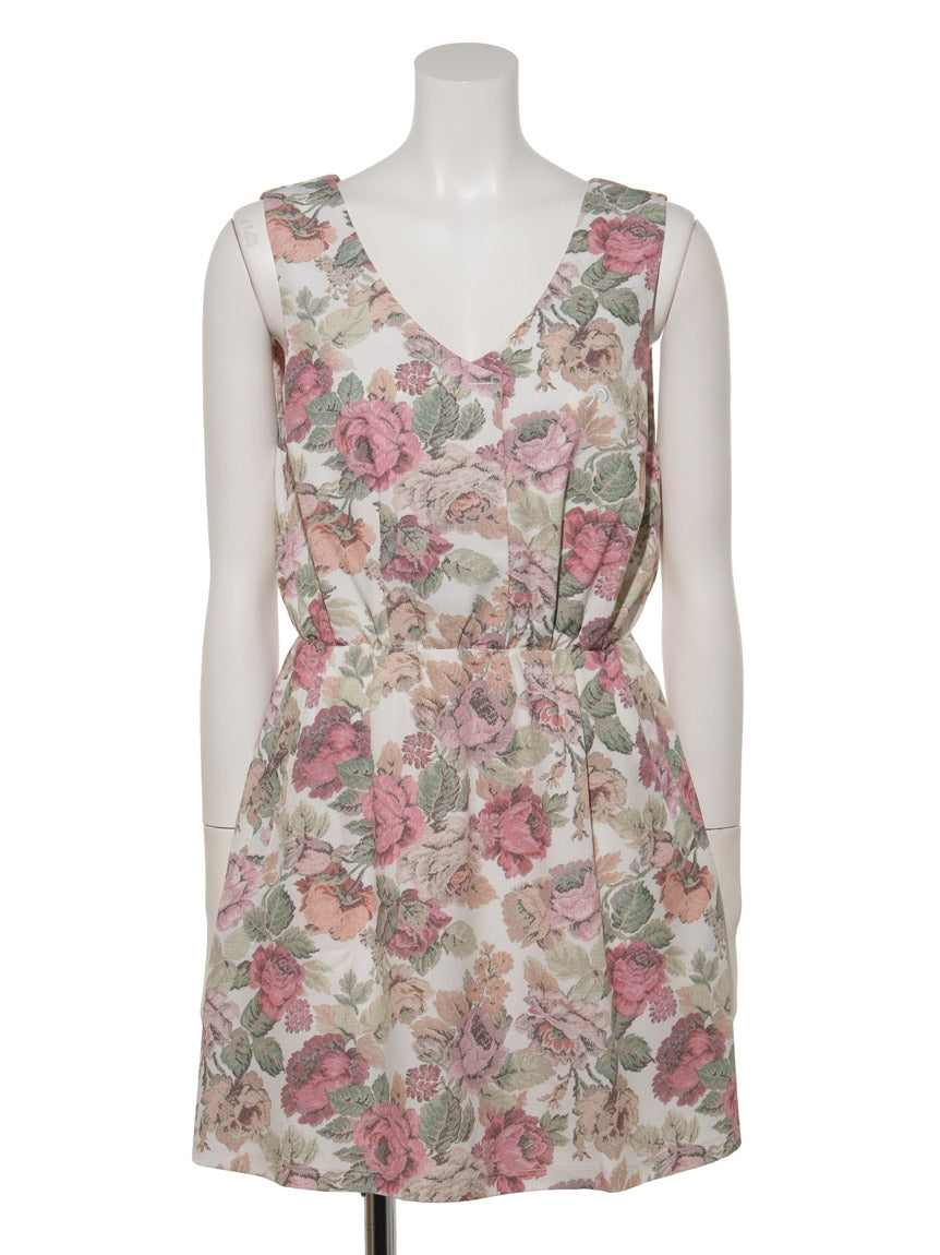 リエンダスエルタ rienda suelta GOBELIN FLOWER ノースリーブワンピース (ベージュ) ベージュ