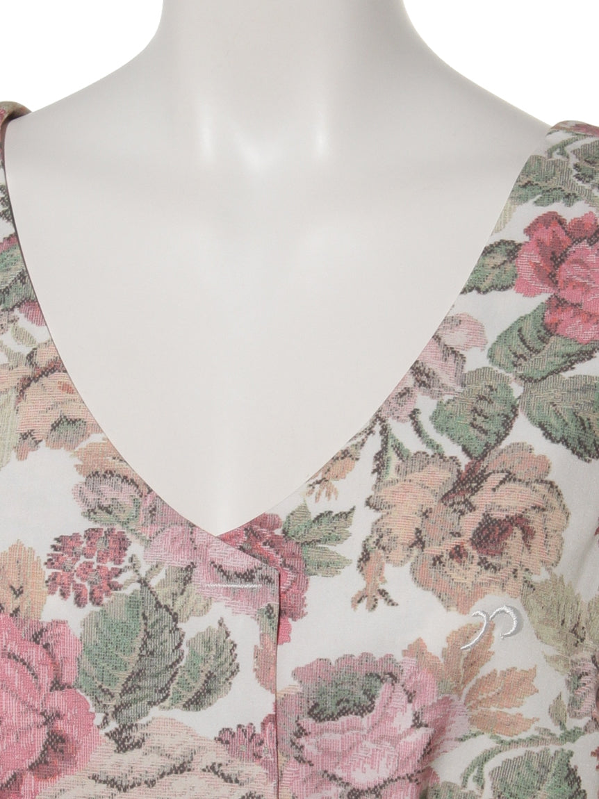 リエンダスエルタ rienda suelta GOBELIN FLOWER ノースリーブワンピース (ベージュ) ベージュ