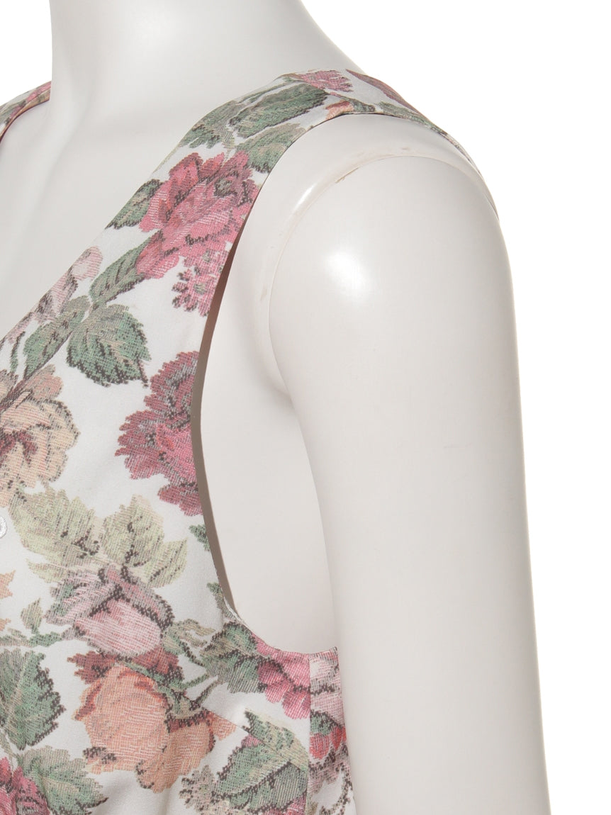 リエンダスエルタ rienda suelta GOBELIN FLOWER ノースリーブワンピース (ベージュ) ベージュ