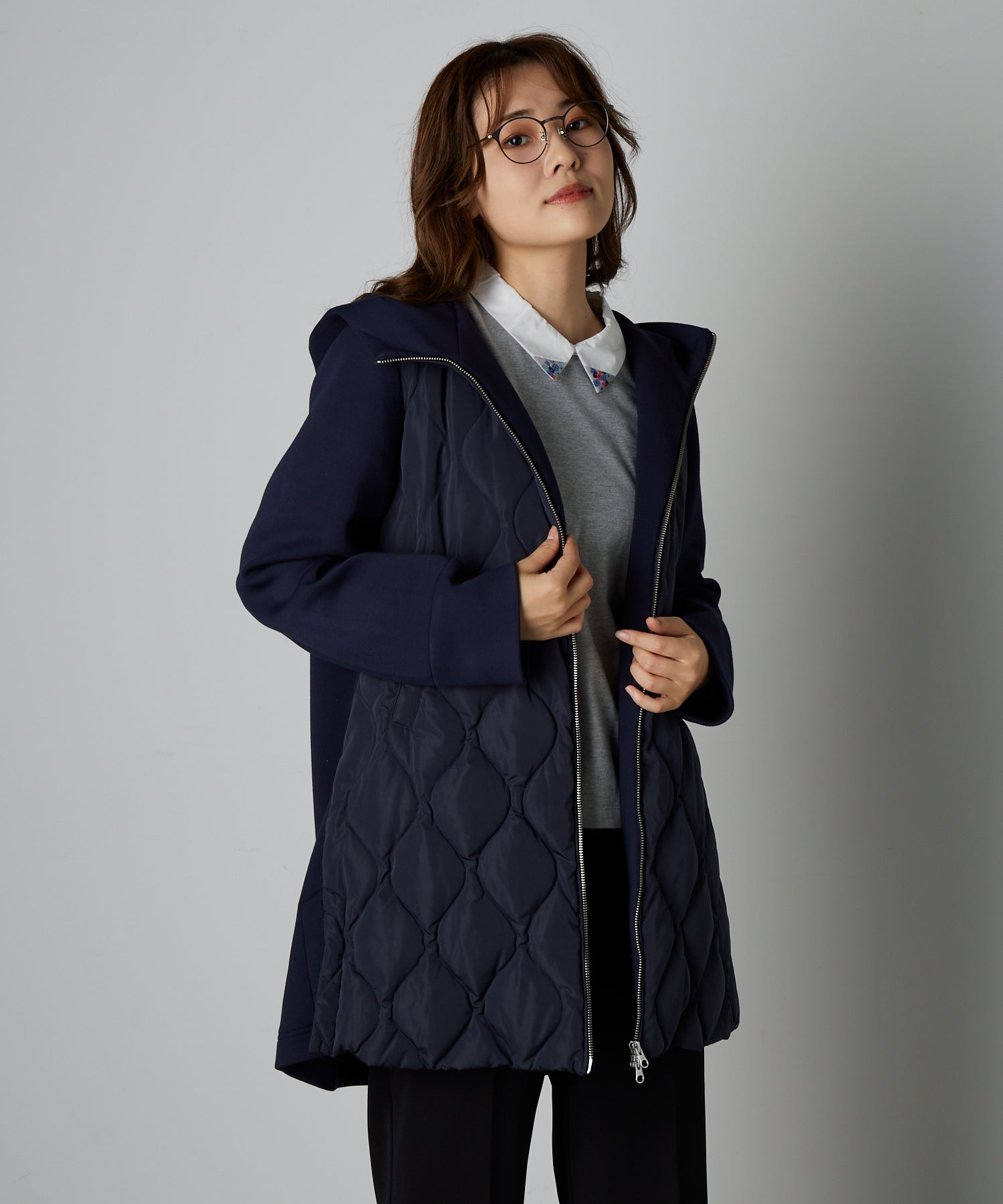 リアマッサ Riamasa ダンボールニットダウンコート (ピンク) ピンク