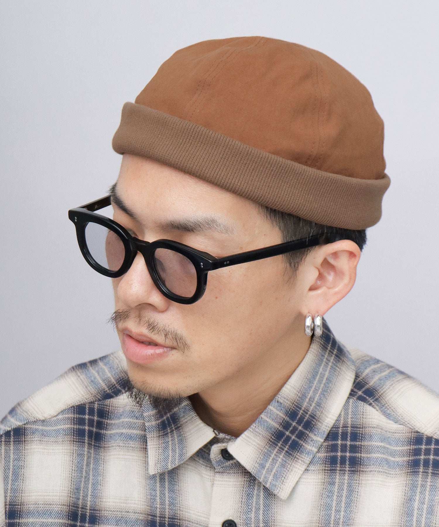 クォーターギャラリー QUARTER GALLERY ロールキャップ 帽子 キャップ フィッシャーマンキャップ つば無し ワッチキャップ 無地 丸い 深め,キャメル