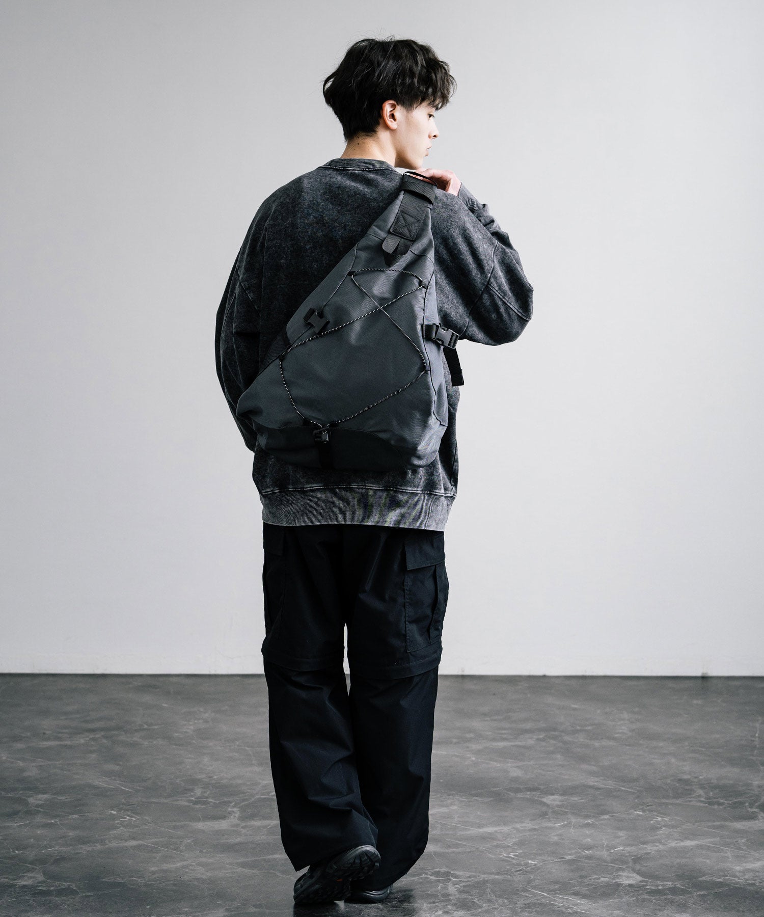 Rocky Monroe Body Bag for Men and Women Sling One Shoulder Bag Triangle Crossbody Shoulder Bag A4 Large Capacity Wide Gusset Travel Gym Simple Casual 14289