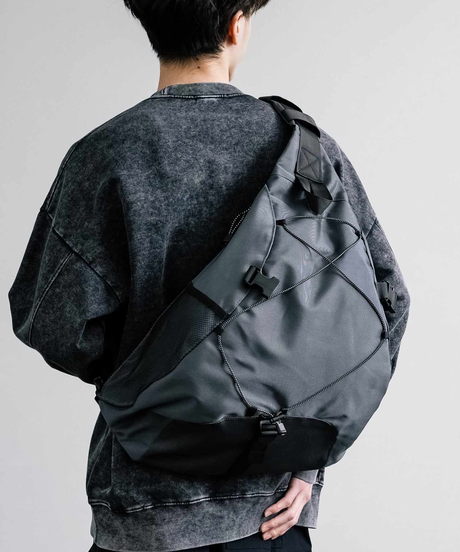 Rocky Monroe Body Bag for Men and Women Sling One Shoulder Bag Triangle Crossbody Shoulder Bag A4 Large Capacity Wide Gusset Travel Gym Simple Casual 14289