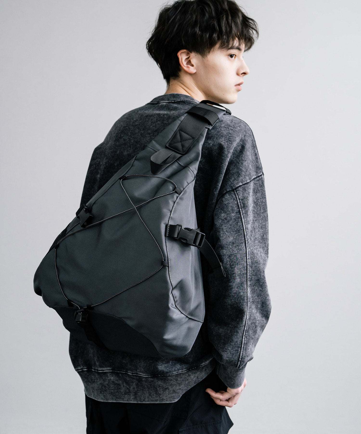 Rocky Monroe Body Bag for Men and Women Sling One Shoulder Bag Triangle Crossbody Shoulder Bag A4 Large Capacity Wide Gusset Travel Gym Simple Casual 14289