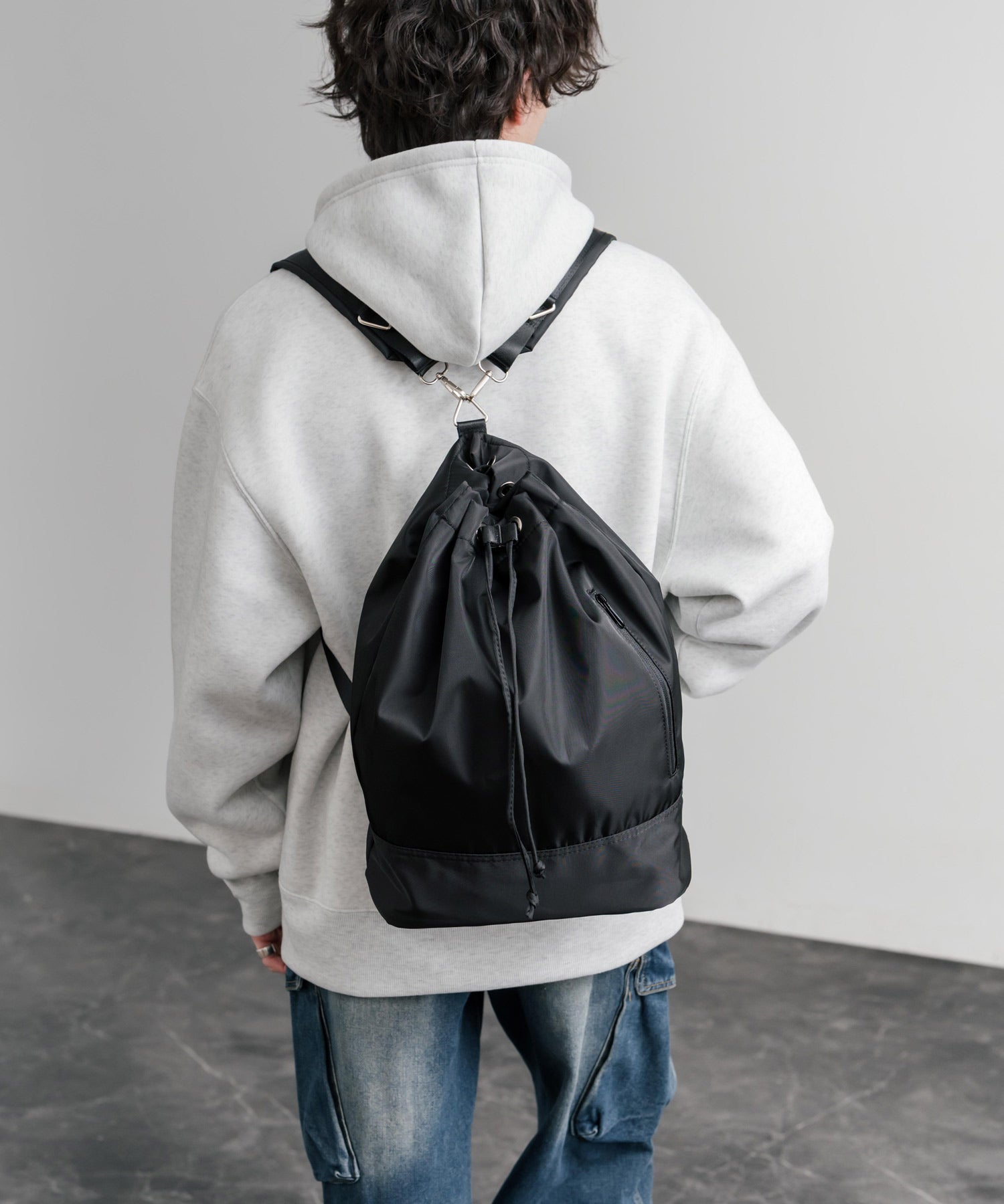 ロッキーモンロー Rocky Monroe ショルダーバッグ リュックサック 2WAY メンズ レディース ナイロンバッグ 鞄 ジムサック プール 海 ジム ヨガ スポーツ カジュアル 15511 (グレー) グレー