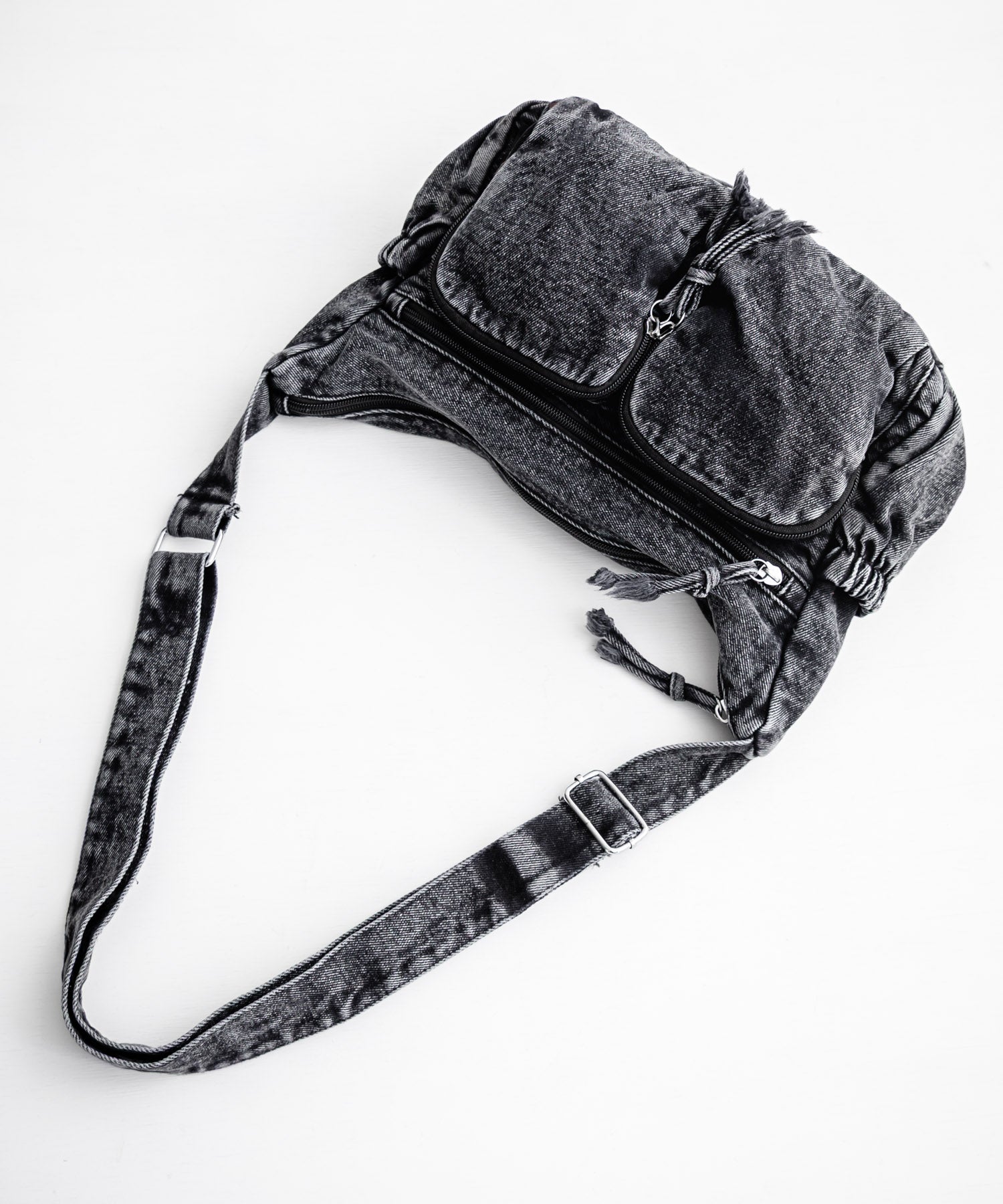 ロッキーモンロー Rocky Monroe ショルダーバッグ ヴィンテージ メンズ レディース 綿 コットン B5 通勤 通学 シンプル 無地 デニム 斜め掛け 肩かけ ライブ お出かけ 15507 (ブルー) ブルー