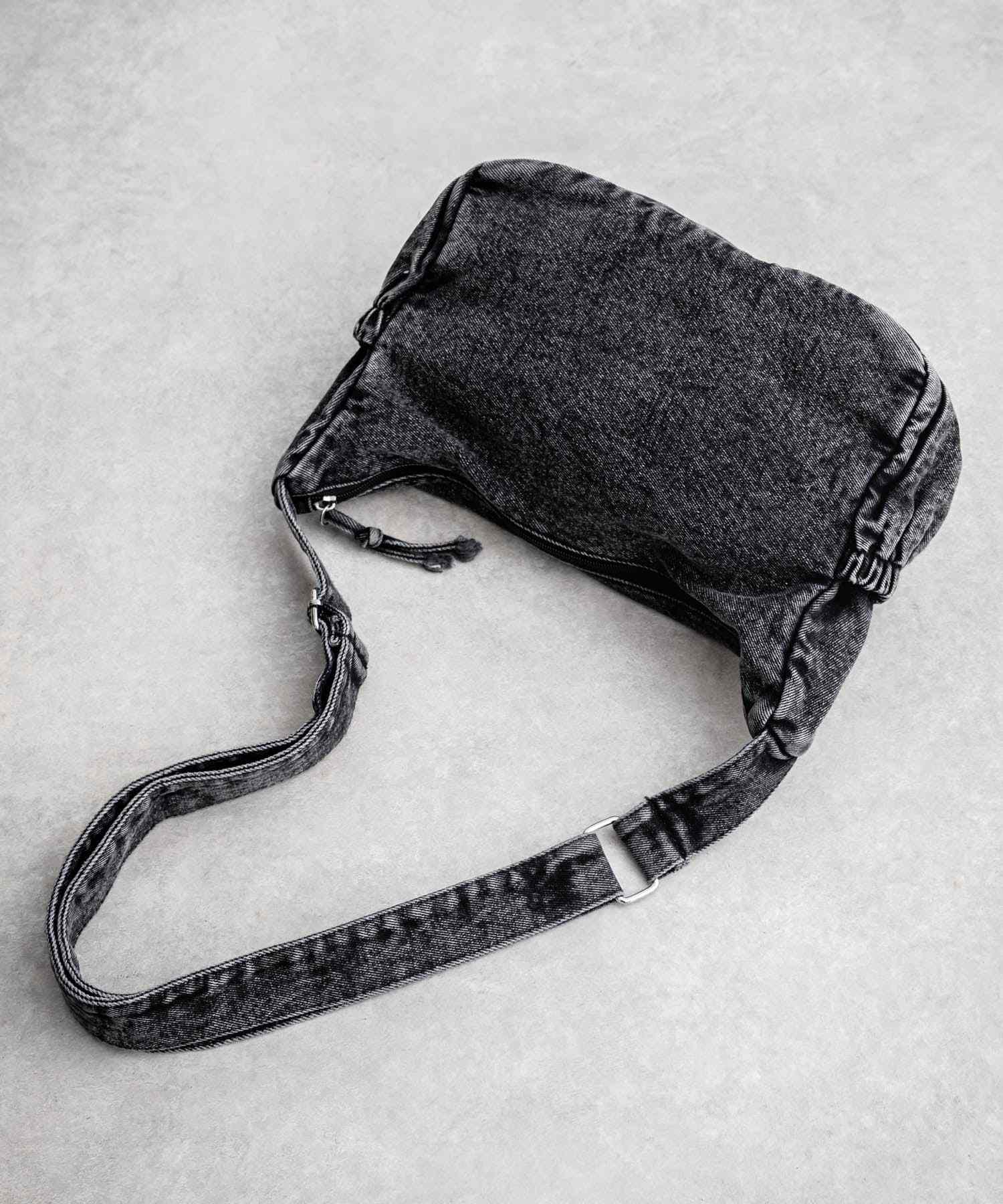 ロッキーモンロー Rocky Monroe ショルダーバッグ ヴィンテージ メンズ レディース 綿 コットン B5 通勤 通学 シンプル 無地 デニム 斜め掛け 肩かけ ライブ お出かけ 15507 (ブルー) ブルー