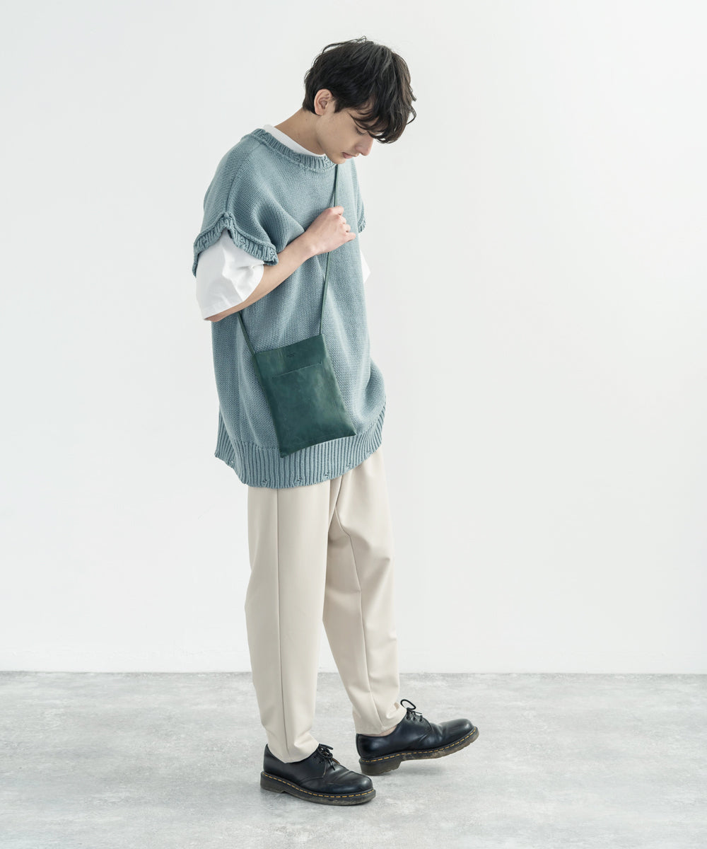 ロッキーモンロー Rocky Monroe ショルダーバッグ メンズ レディース レザー 馬革 日本製 サコッシュ 斜め掛け 肩がけ 首かけ ギフト プレゼント 父の日 誕生日 彼氏 本革 国産 カジュア (ダークグリーン) ダークグリーン