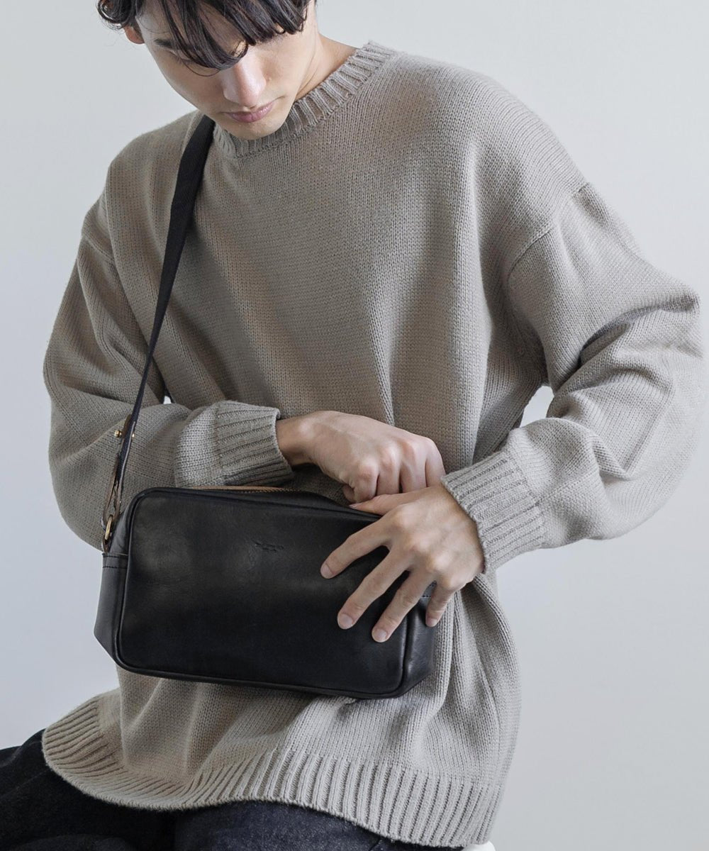 ロッキーモンロー Rocky Monroe ショルダーバッグ メンズ 本革 ヌメ革 栃木レザー HORWEEN 斜めがけ 鞄 ミニ ボディバッグ 2WAY ポーチ クラッチ ワンショルダー スクエア 軽量