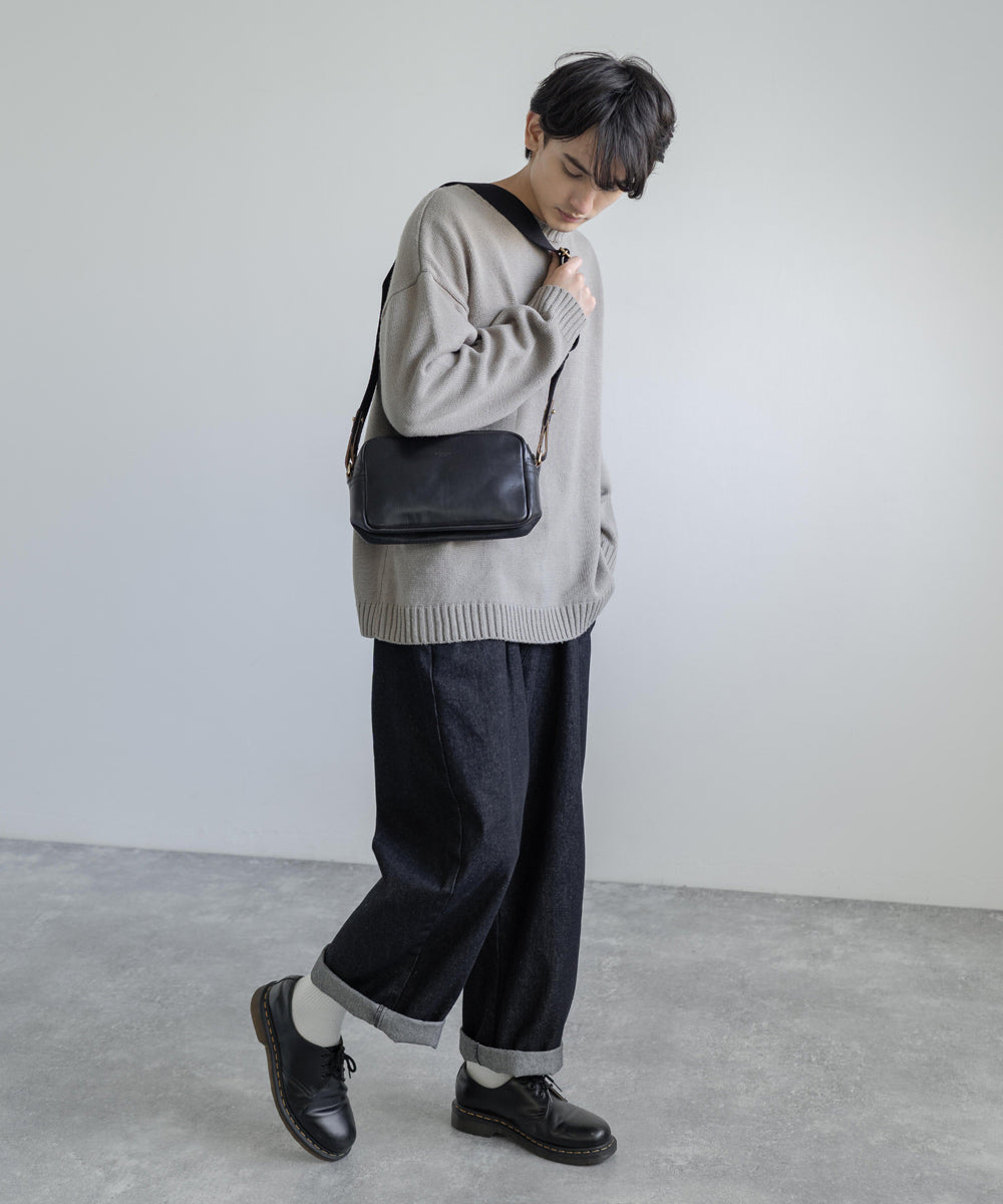 ロッキーモンロー Rocky Monroe ショルダーバッグ メンズ 本革 ヌメ革 栃木レザー HORWEEN 斜めがけ 鞄 ミニ ボディバッグ 2WAY ポーチ クラッチ ワンショルダー スクエア 軽量