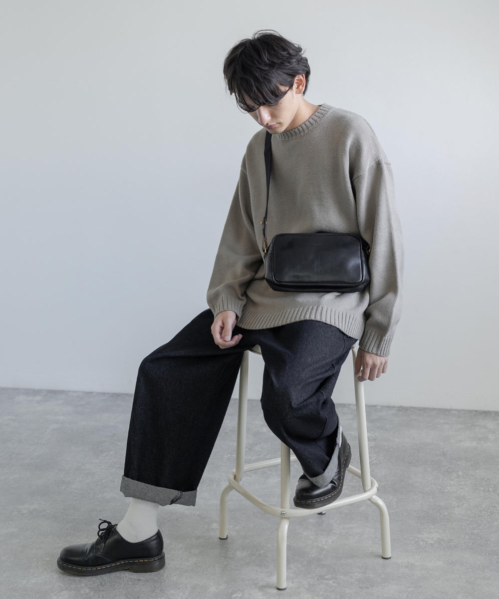 ロッキーモンロー Rocky Monroe ショルダーバッグ メンズ 本革 ヌメ革 栃木レザー HORWEEN 斜めがけ 鞄 ミニ ボディバッグ 2WAY ポーチ クラッチ ワンショルダー スクエア 軽量