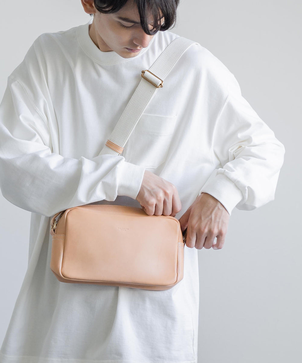 ロッキーモンロー Rocky Monroe ショルダーバッグ メンズ 本革 ヌメ革 栃木レザー HORWEEN 斜めがけ 鞄 ミニ ボディバッグ 2WAY ポーチ クラッチ ワンショルダー スクエア 軽量