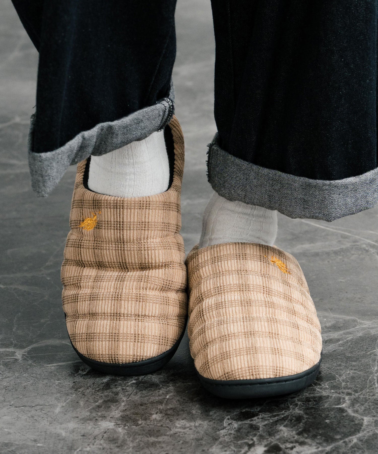 ロッキーモンロー Rocky Monroe モックシューズ スリッパ 靴 メンズ レディース バブーシュ ルームシューズ スリッポン 別注 オリジナル U.S. POLO ASSN. 14948 (ライトベージュ(ナイロンライク)) ライトベージュ(ナイロンライク)