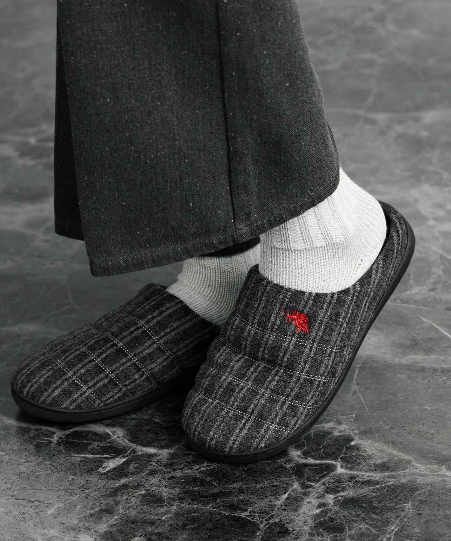 ロッキーモンロー Rocky Monroe モックシューズ スリッパ 靴 メンズ レディース バブーシュ ルームシューズ スリッポン 別注 オリジナル U.S. POLO ASSN. 14948 (ライトベージュ(ナイロンライク)) ライトベージュ(ナイロンライク)