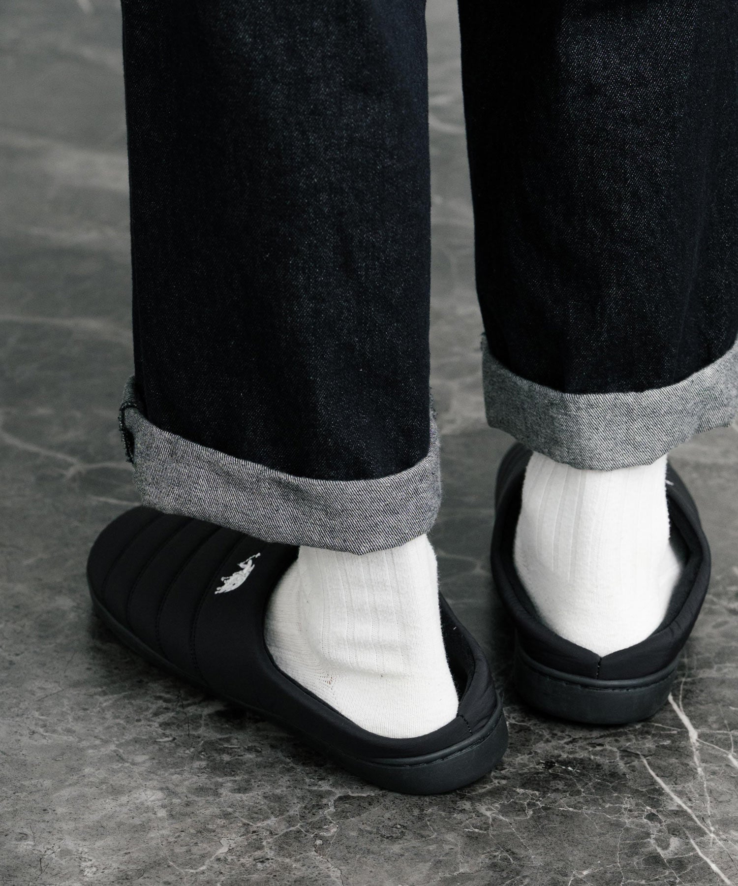 ロッキーモンロー Rocky Monroe モックシューズ スリッパ 靴 メンズ レディース バブーシュ ルームシューズ スリッポン 別注 オリジナル U.S. POLO ASSN. 14948 (ライトベージュ(ナイロンライク)) ライトベージュ(ナイロンライク)