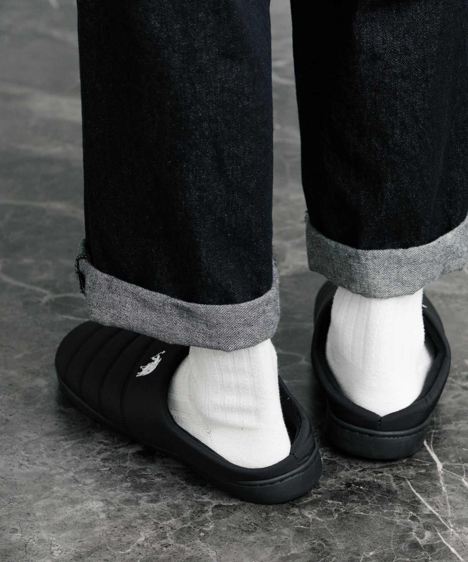 ロッキーモンロー Rocky Monroe モックシューズ スリッパ 靴 メンズ レディース バブーシュ ルームシューズ スリッポン 別注 オリジナル U.S. POLO ASSN. 14948 (ライトベージュ(ナイロンライク)) ライトベージュ(ナイロンライク)