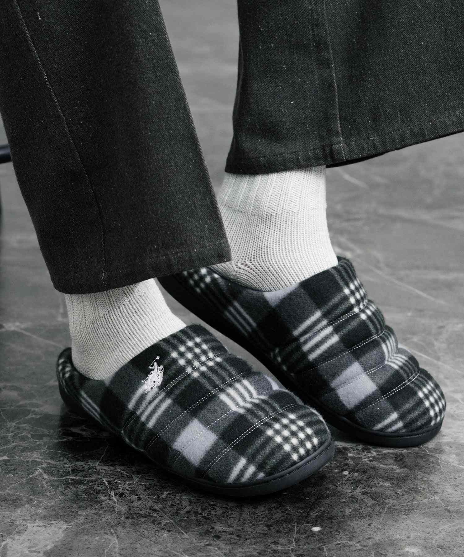 ロッキーモンロー Rocky Monroe モックシューズ スリッパ 靴 メンズ レディース バブーシュ ルームシューズ スリッポン 別注 オリジナル U.S. POLO ASSN. 14948 (ライトベージュ(ナイロンライク)) ライトベージュ(ナイロンライク)