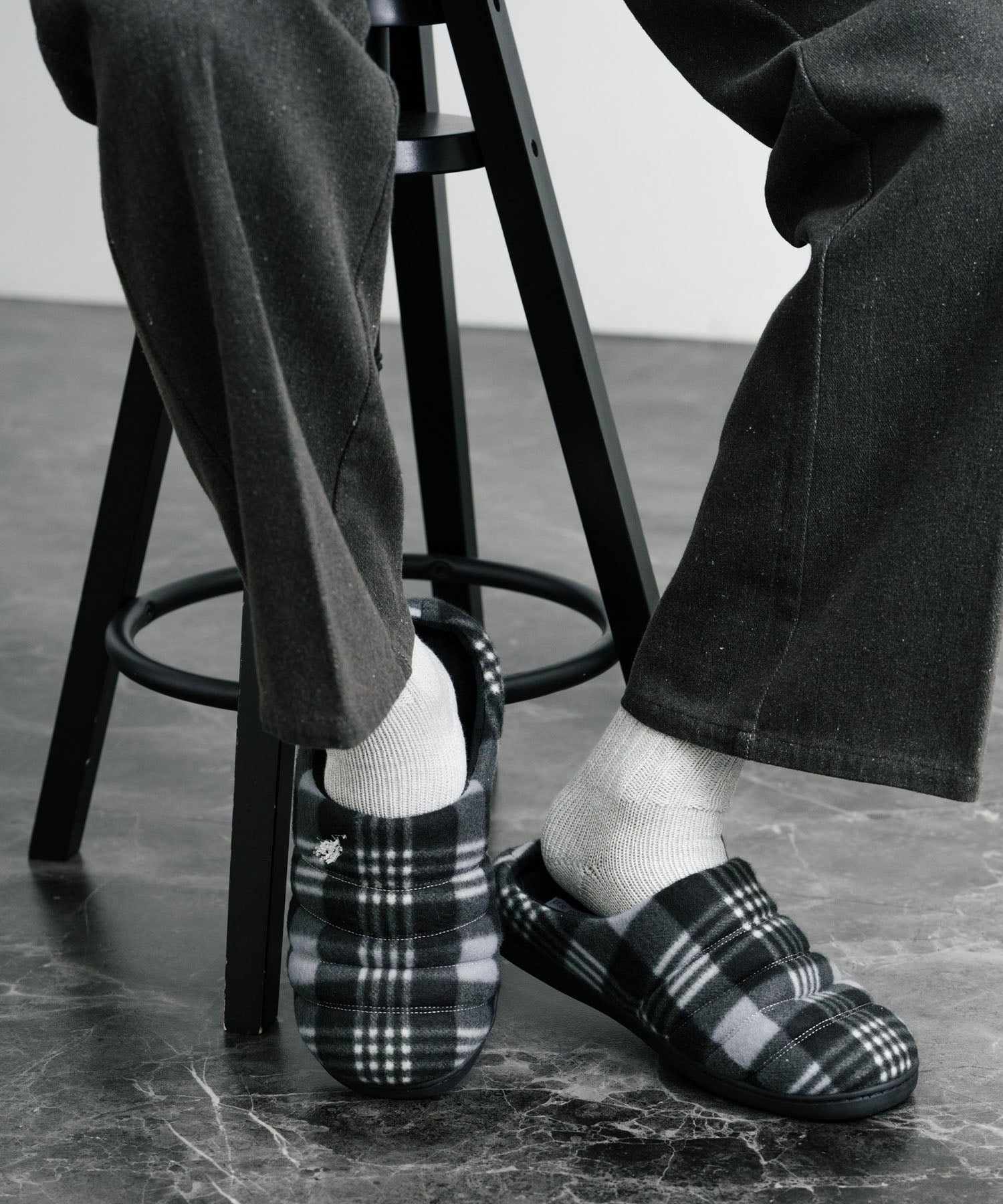 ロッキーモンロー Rocky Monroe モックシューズ スリッパ 靴 メンズ レディース バブーシュ ルームシューズ スリッポン 別注 オリジナル U.S. POLO ASSN. 14948 (ライトベージュ(ナイロンライク)) ライトベージュ(ナイロンライク)